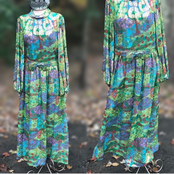 Glamorous Gown Golden Metallic Splendor Maxi Dress - Picture 8 of 8